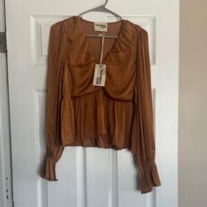 Savanna Jane Rust Brown Blouse